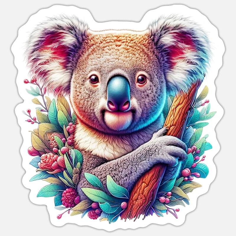 Koala - Sticker taille S (10 x 10 cm) - blanc mat