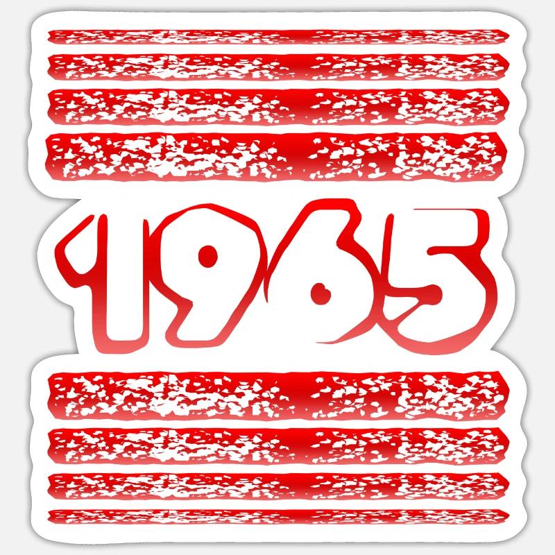 Année 1965 - Sticker taille S (10 x 10 cm) - blanc mat