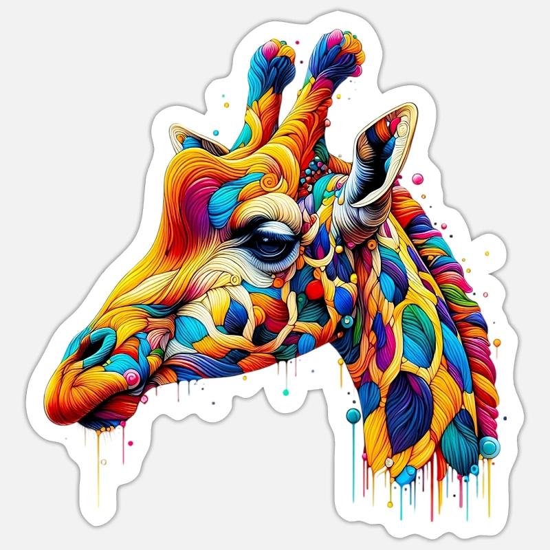 Girafe - Sticker taille S (10 x 10 cm) - blanc mat