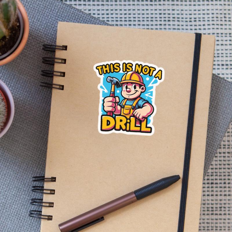 Ce n’est pas une perceuse Constructeurs drôles, conception d’ouvrier Sticker taille S (10 x 10 cm)