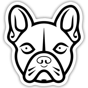 Französische Bulldogge - Sticker Größe S (10 x 10 cm) - Mattweiß - Vorne