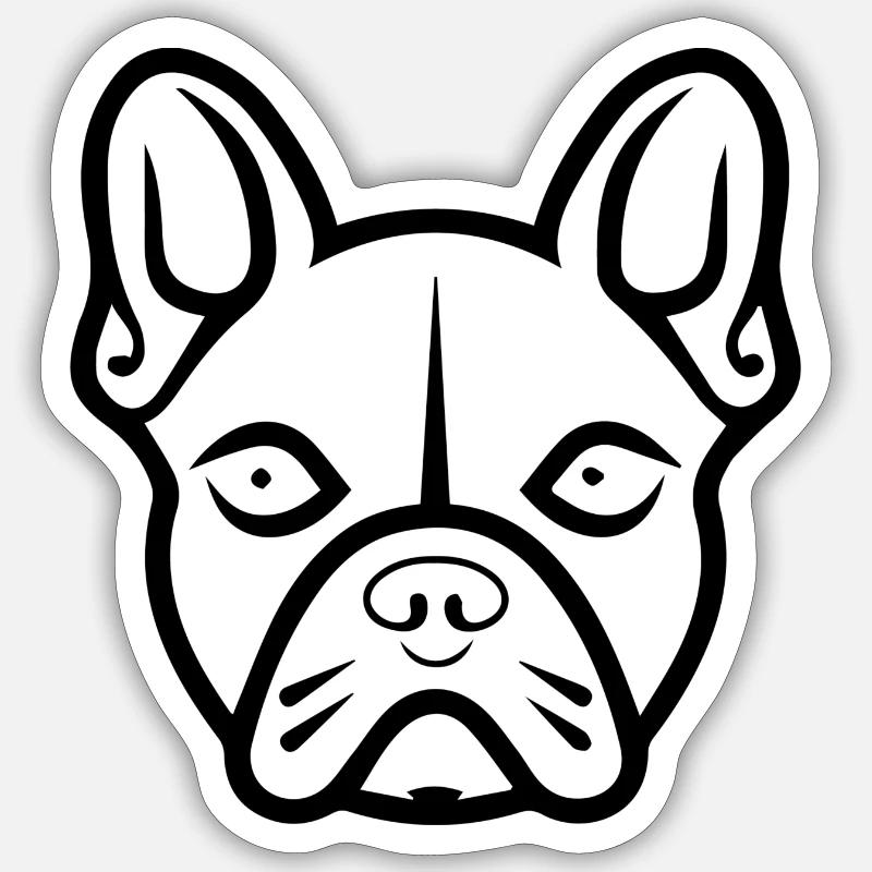 Bouledogue français - Sticker taille S (10 x 10 cm) - blanc mat