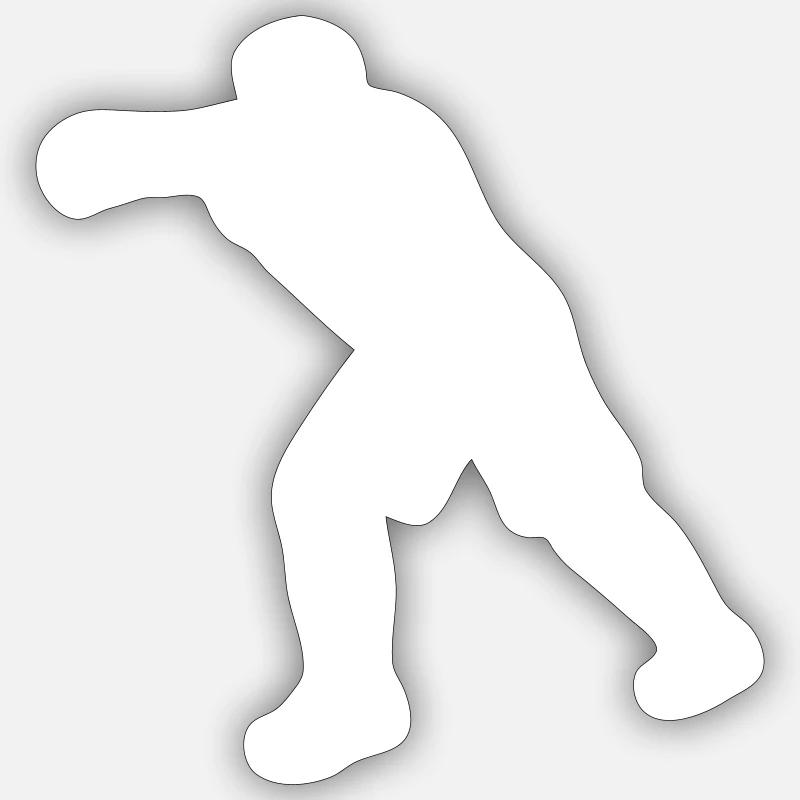 Boxer Schlag in weiß - Sticker Größe S (10 x 10 cm) - Mattweiß