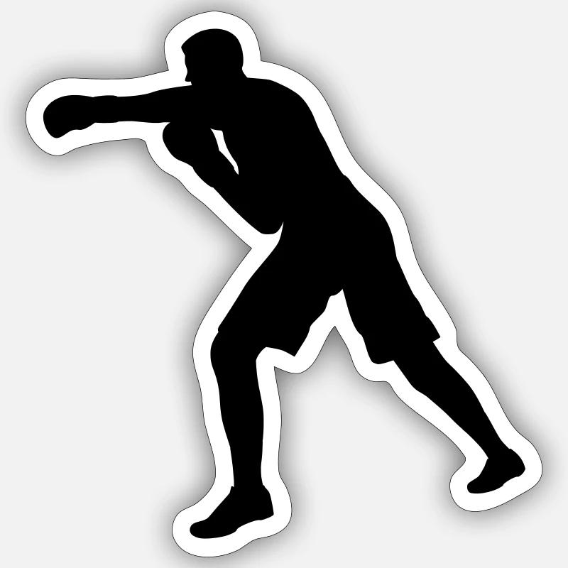 Boxer Schatten Sticker Größe S (10 x 10 cm)
