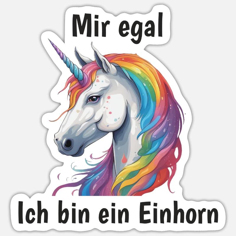 Mir egal ich bin ein Einhorn Sticker Größe S (10 x 10 cm)