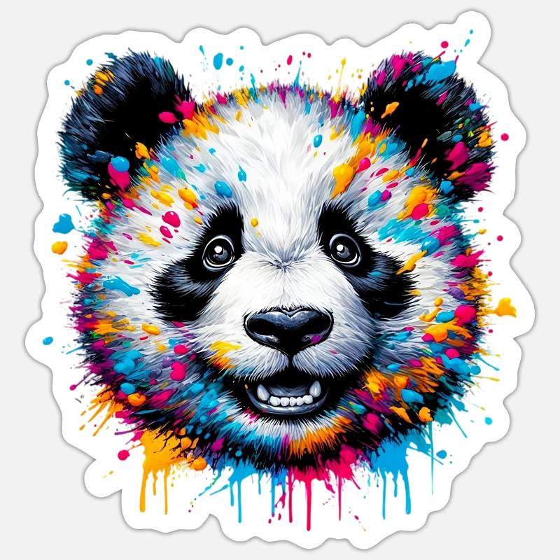 Panda - Sticker Größe S (10 x 10 cm) - Mattweiß