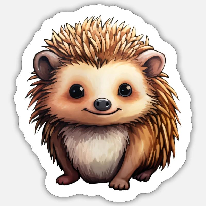Igel kindlich - Sticker Größe S (10 x 10 cm) - Mattweiß