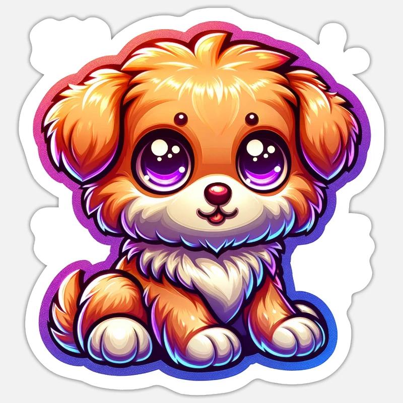 chien mignon Sticker taille S (10 x 10 cm)