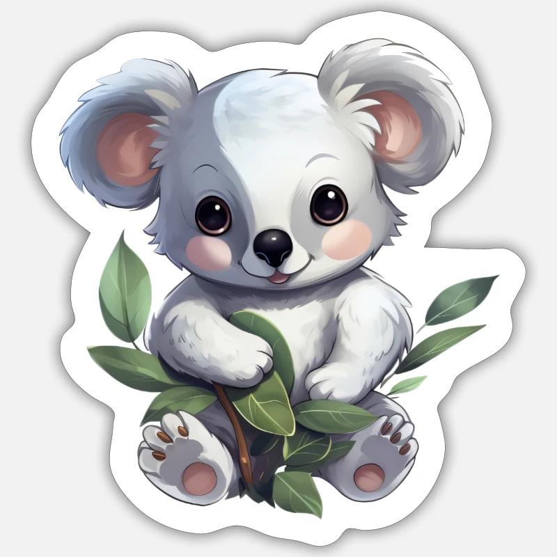 Koala Mignon Sticker taille S (10 x 10 cm)