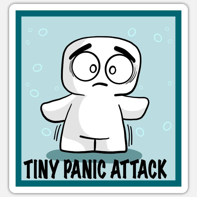 SMALL PANIC ATTACK EMOTICON EMOTI MARSHMALLOWTIS Sticker size S (10 x 10 cm)