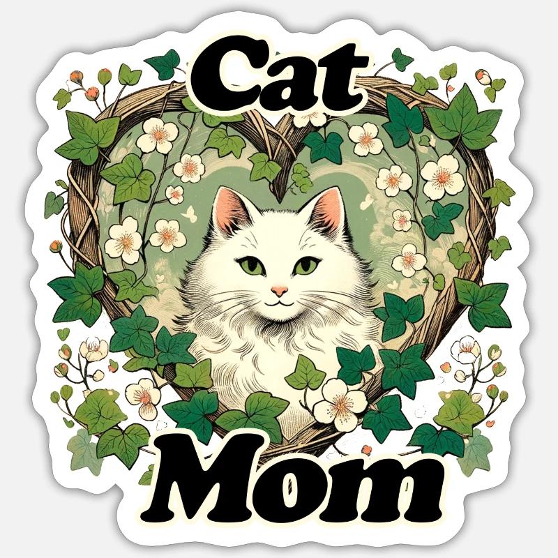 Cat Mom - Sticker size S (10 x 10 cm) - white matte