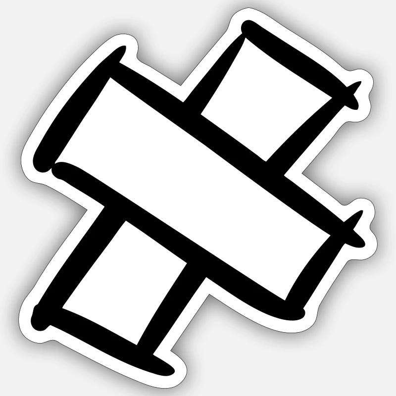 Pflasterkreuz. Pflaster Kreuz. Wundepflaster. - Sticker Größe S (10 x 10 cm) - Mattweiß