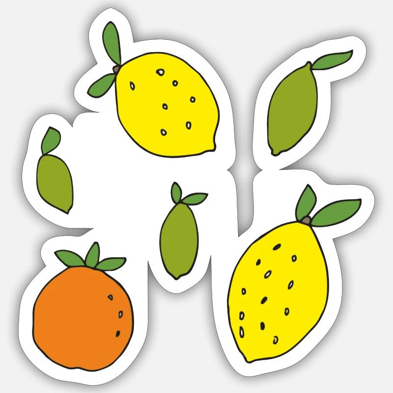 citrons, oranges, citrons verts Sticker taille S (10 x 10 cm)