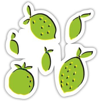 citron orange citron vert - Sticker taille S (10 x 10 cm) - blanc mat - Devant