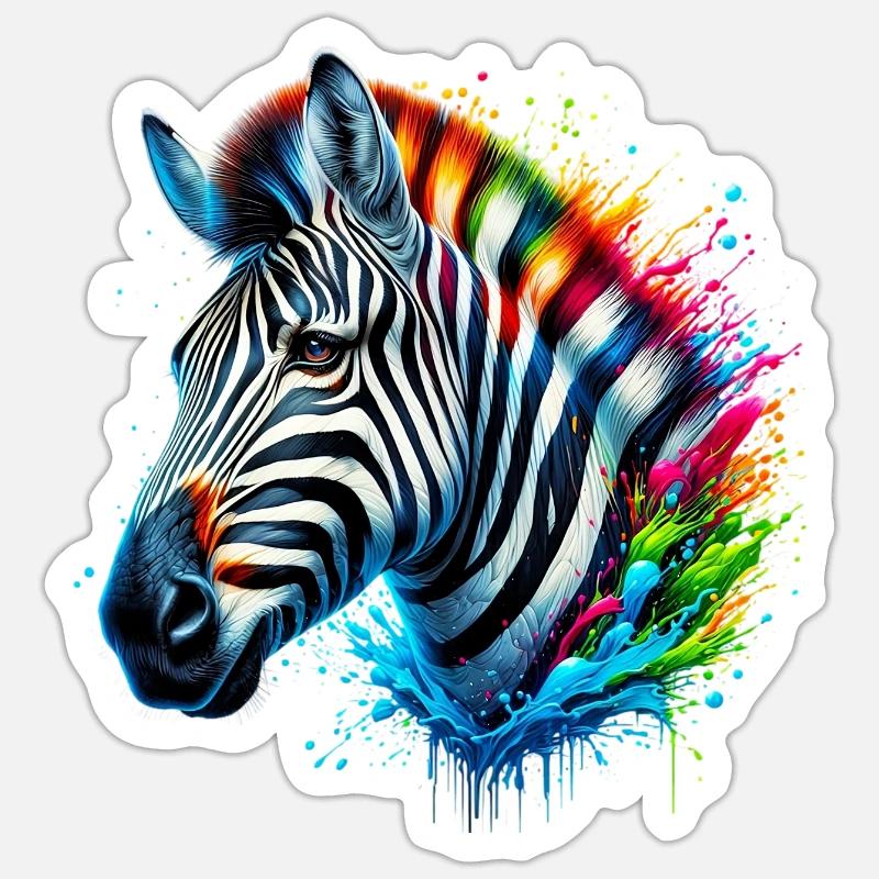 Zebra - Sticker size S (10 x 10 cm) - white matte