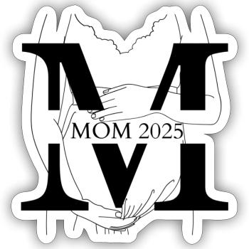 Mama 2025 Mom Wunschkind Kind Schwangerschaft - Sticker Größe S (10 x 10 cm) - Mattweiß - Vorne