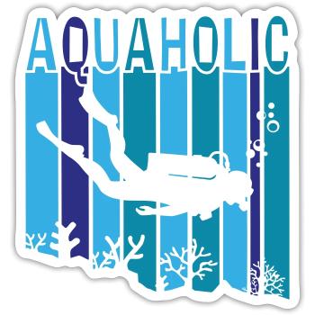 Aquaholic - Sticker Größe S (10 x 10 cm) - Mattweiß - Vorne