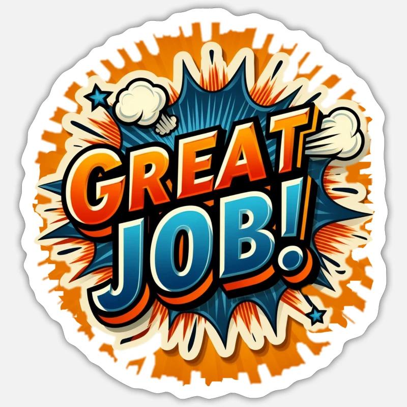 Excellent travail - Sticker taille S (10 x 10 cm) - blanc mat