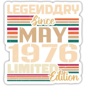 Mai 1976 Mai - Jubilé Mai 1976 - Sticker taille S (10 x 10 cm) - blanc mat - Devant