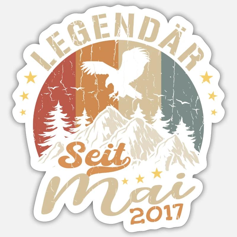 May 2017 Born in May 2017 Anniversary Sticker size S (10 x 10 cm)