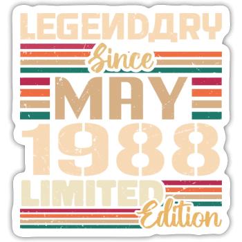 Mai 1988 Mai - Jubilé Mai 1988 - Sticker taille S (10 x 10 cm) - blanc mat - Devant
