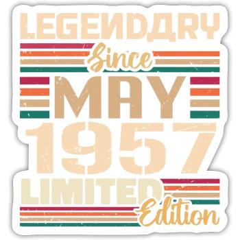 Mai 1957 Mai - Jubiläum Mai 1957 - Sticker Größe S (10 x 10 cm) - Mattweiß - Vorne