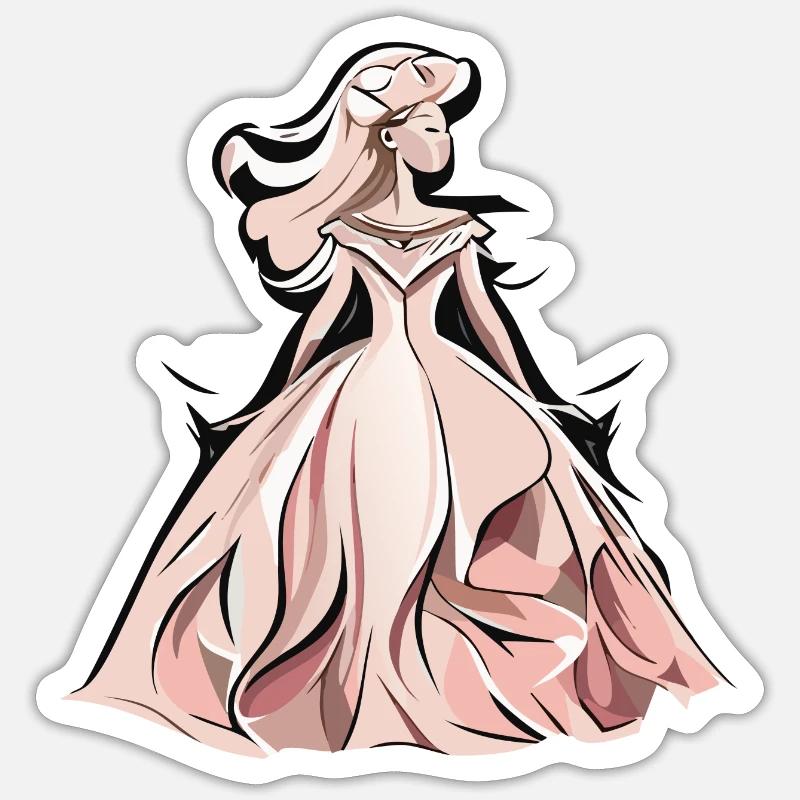 princesse - Sticker taille S (10 x 10 cm) - blanc mat