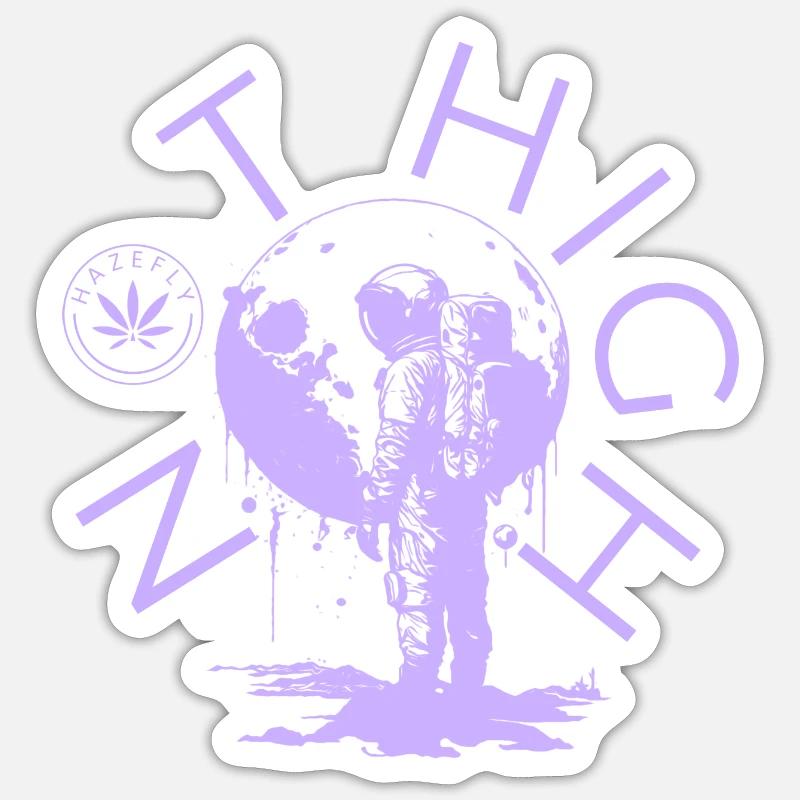 NOT HIGH - Sticker Größe S (10 x 10 cm) - Mattweiß