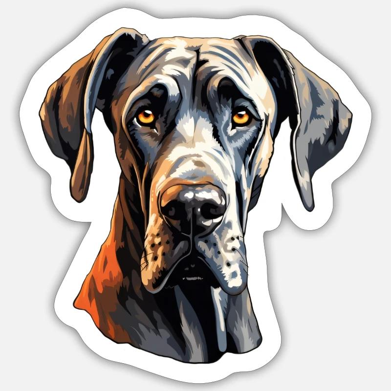 Great DaneHead Sticker size S (10 x 10 cm)