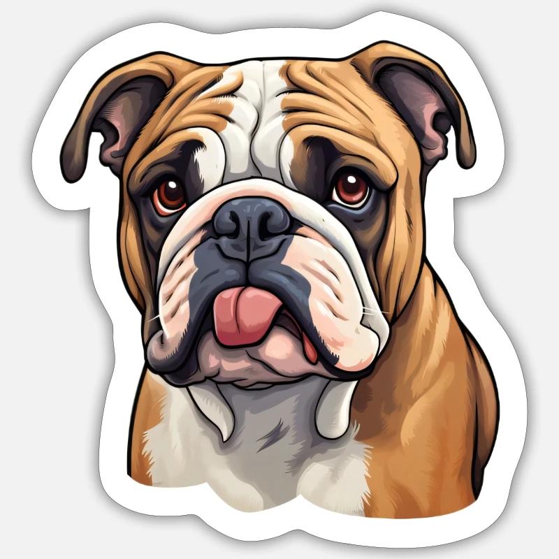 Bulldogenkopf Sticker Größe S (10 x 10 cm)