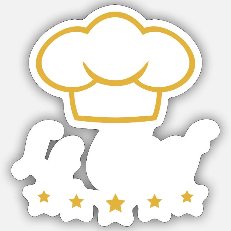 Le Chef 5 Star Chef Hat Kitchen Master Sticker size S (10 x 10 cm)
