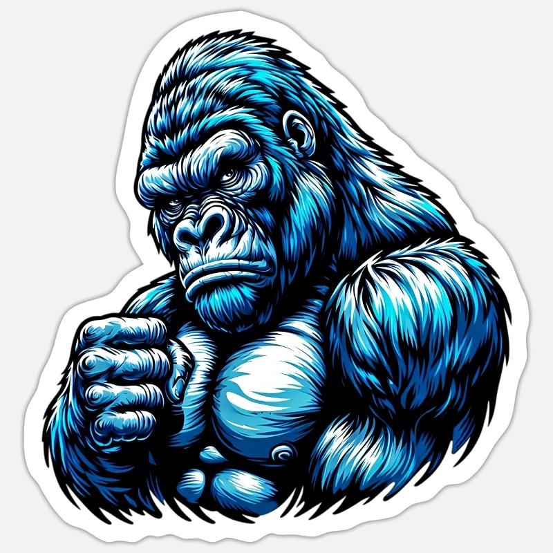 Gorille - Sticker taille S (10 x 10 cm) - blanc mat