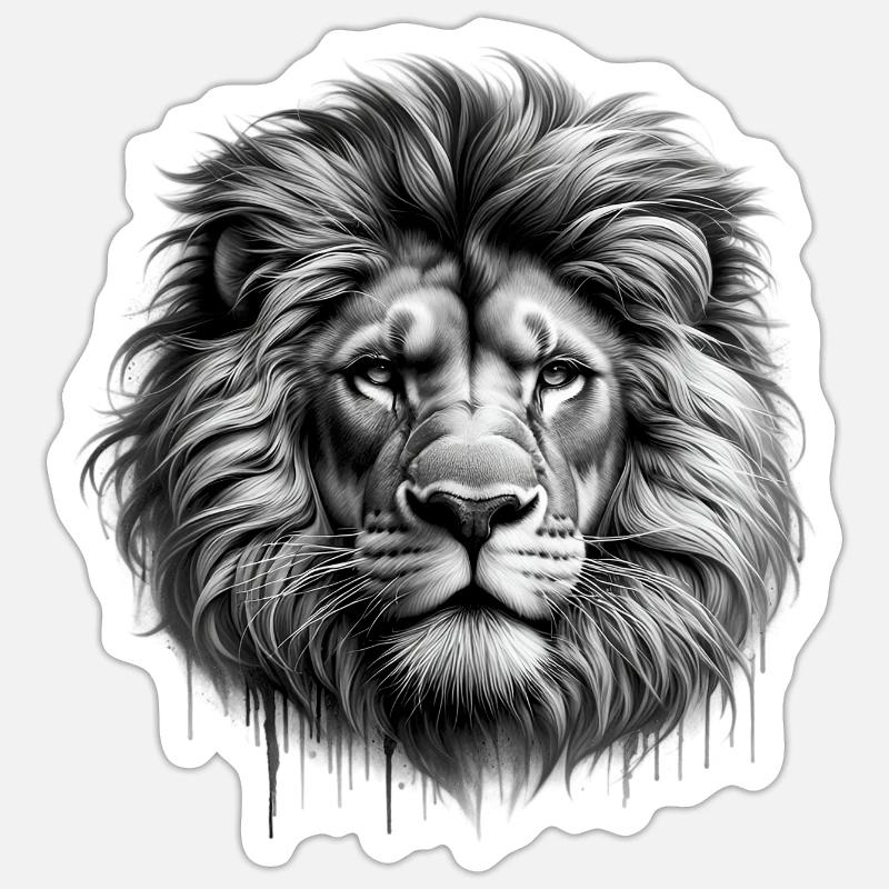 Löwe - Sticker Größe S (10 x 10 cm) - Mattweiß