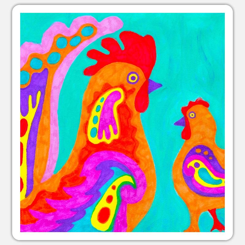 Rooster Sticker size S (10 x 10 cm)