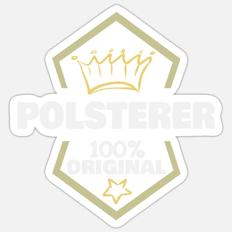 Tapissier de travail - Sticker taille S (10 x 10 cm) - blanc mat