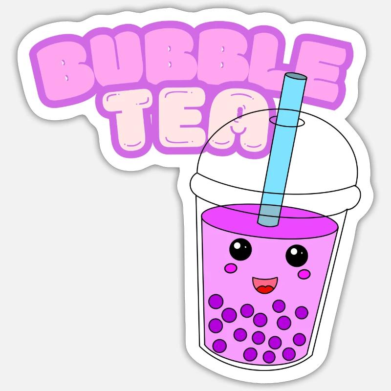 Bubble Tea Font - Sticker size S (10 x 10 cm) - white matte