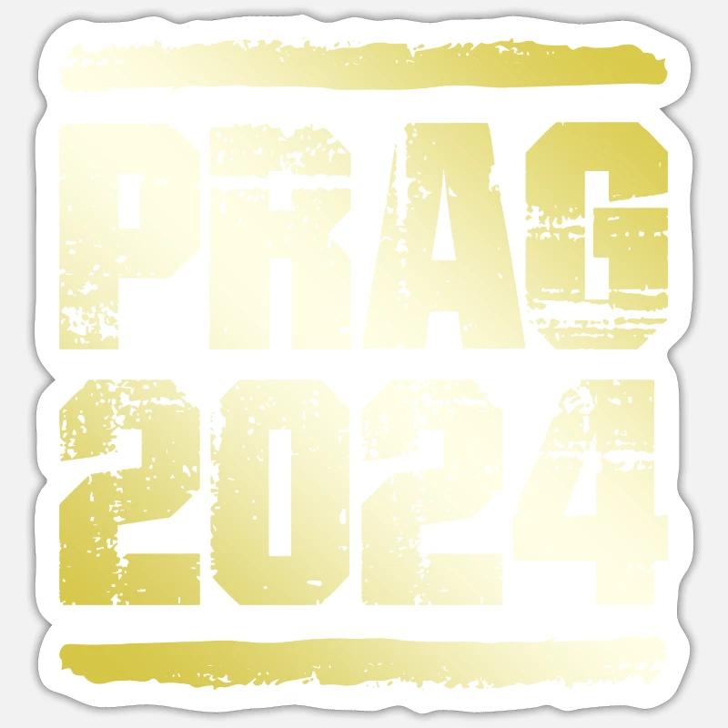 Prague 2024 Gold - Sticker size S (10 x 10 cm) - white matte
