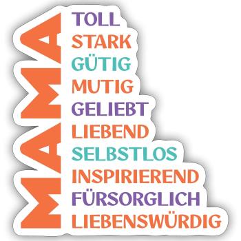Fête des mères MAMA Design - Sticker taille S (10 x 10 cm) - blanc mat - Devant