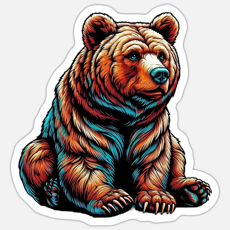 Bär - Sticker Größe S (10 x 10 cm) - Mattweiß