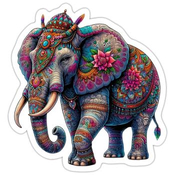 Éléphant - Sticker taille S (10 x 10 cm) - blanc mat - Devant