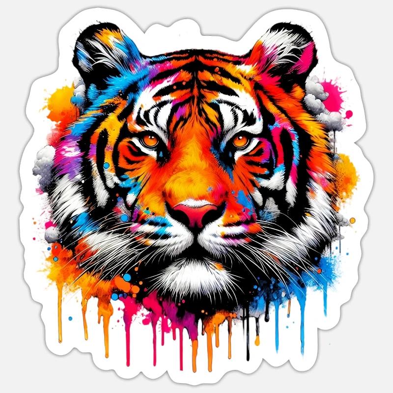 Tigre - Sticker taille S (10 x 10 cm) - blanc mat