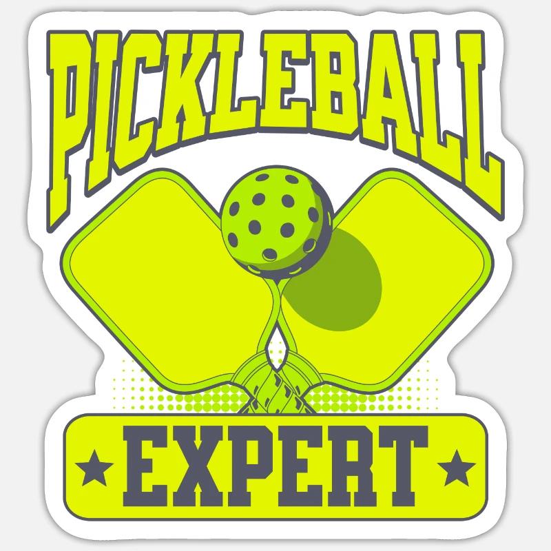 Pickleball Expert - Sticker taille S (10 x 10 cm) - blanc mat