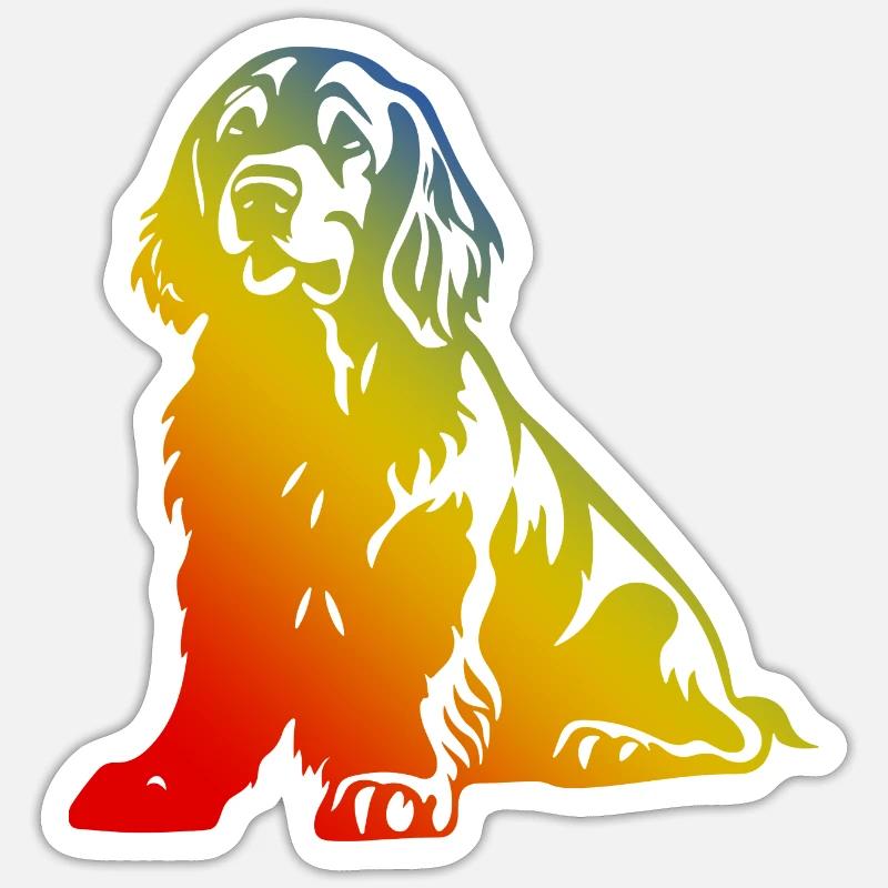 Cocker Spaniel Hund Bunt - Sticker Größe S (10 x 10 cm) - Mattweiß
