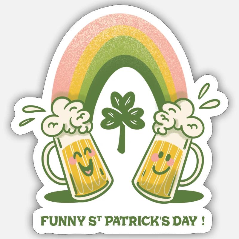 Funny Saint Patrick'day ! Sticker taille S (10 x 10 cm)