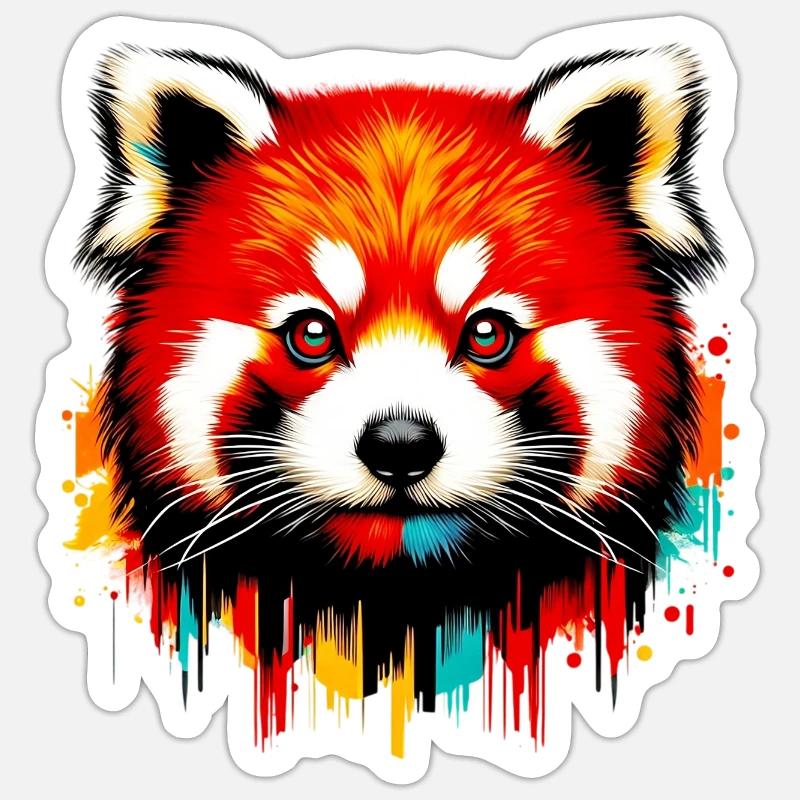 Red panda - Sticker size S (10 x 10 cm) - white matte
