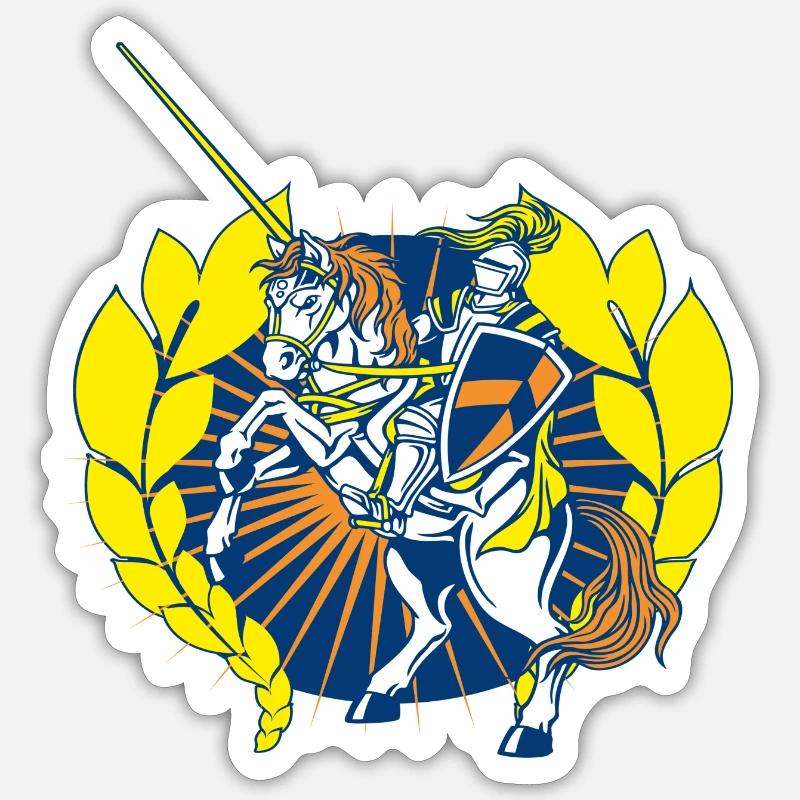 Ritter2 - Sticker Größe S (10 x 10 cm) - Mattweiß