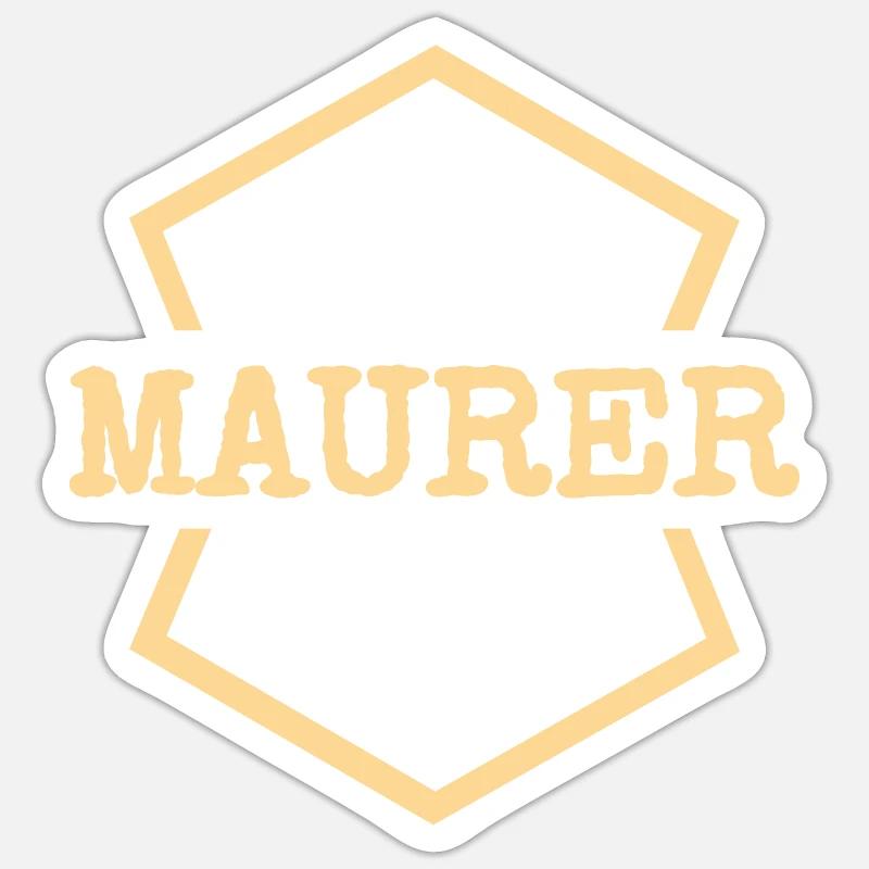Bricklayer as work - Sticker size S (10 x 10 cm) - white matte