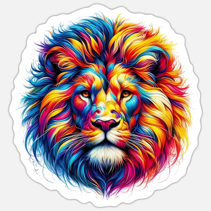 Löwe - Sticker Größe S (10 x 10 cm) - Mattweiß