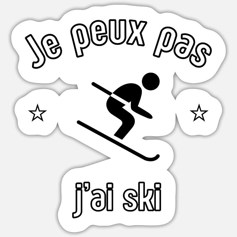 I can't I ski - Sticker size S (10 x 10 cm) - white matte