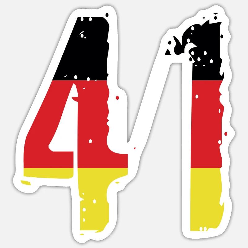 41 Number Germany Jersey - Sticker size S (10 x 10 cm) - white matte